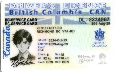 British Columbia ID - canada bc Scannable Fake ID
