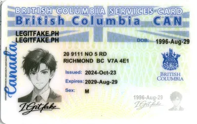 British Columbla (BC-SERVICES CARD) ID - canada bc Scannable Fake ID