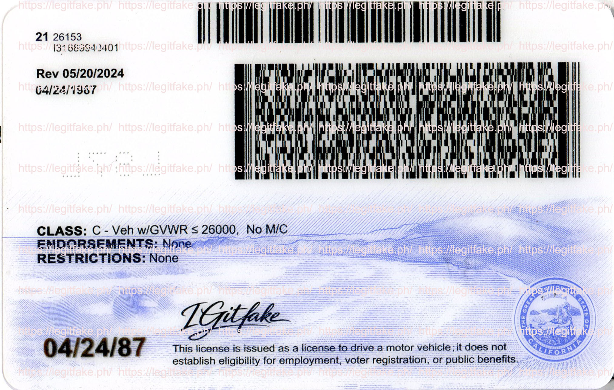 California new-October 2, 2025 - usa ca Fake ID - Image 2