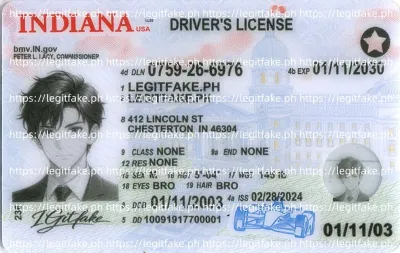 Indiana ID - usa in Scannable Fake ID