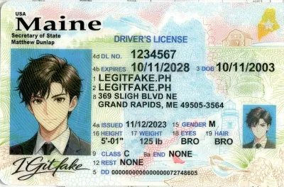 Maine ID - usa me Scannable Fake ID