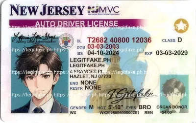 New Jersey ID - usa nj Scannable Fake ID