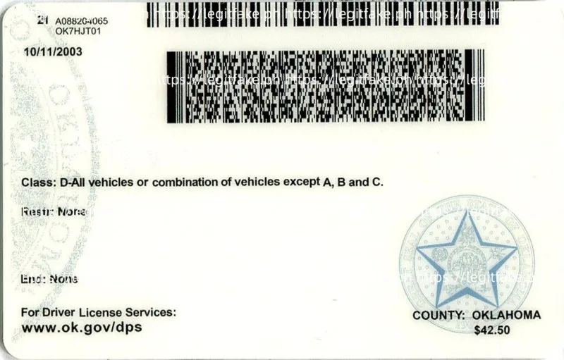 Oklahoma ID - usa ok Fake ID - Image 2