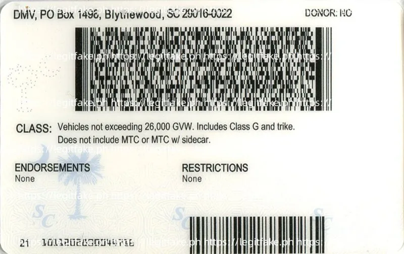 South Carolina ID - usa sc Fake ID - Image 2