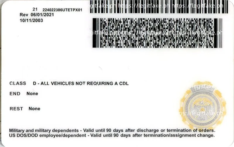 Utah ID - usa ut Fake ID - Image 2