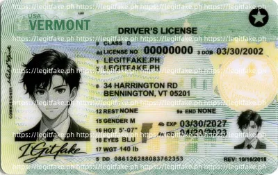 Vermont ID - usa vt Scannable Fake ID