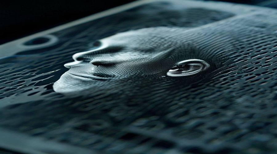 Laser perforated ghost image on a premium ID card surface